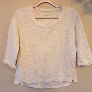 MARC NEW YORK Terrycloth White Scoop Neck Top